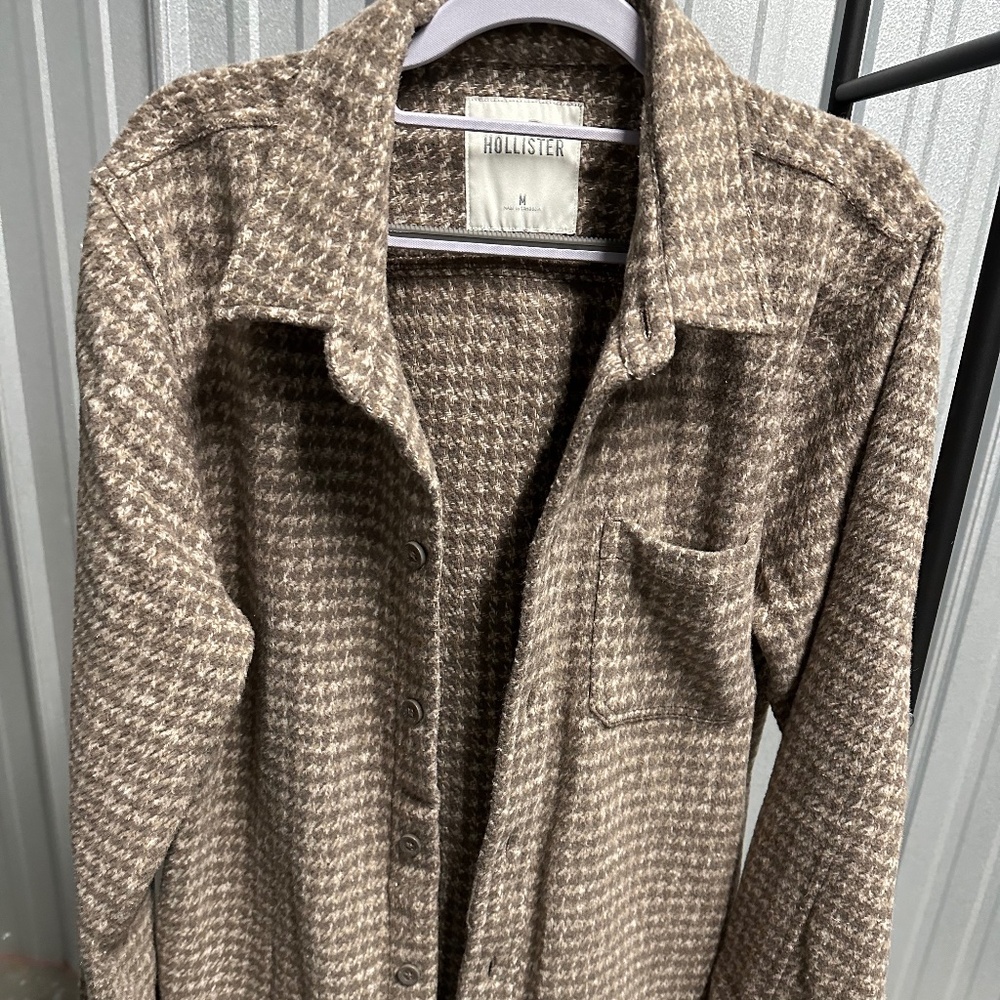 Hollister Brushed Shacket Size Medium